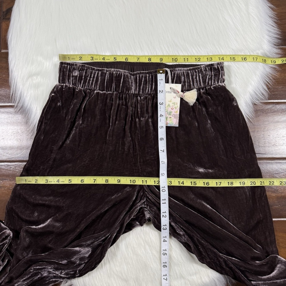 Johnny‎ Was Women's Size XS Brown Butterfly Velvet Luciana Seamed Wide Leg Pants - Picture 4 of 12